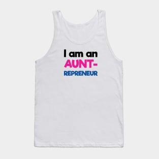 I am an Auntrepreneur | Black Pink Blue | White Tank Top